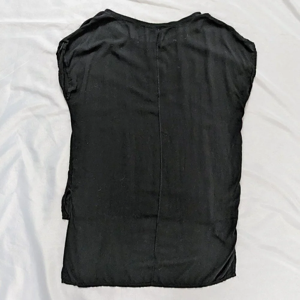 Splendid Black Short Sleeve High - Low Top Women's Size XL